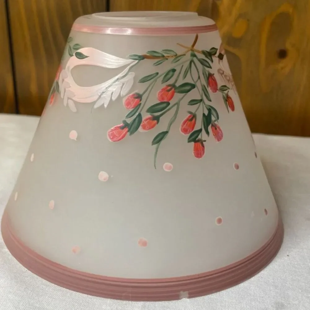 Hand-painted frosted glass lampshade